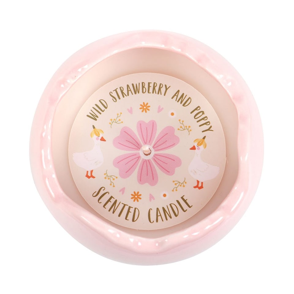 image 1 of Something Different Wild Strawberry & Poppy Egg Shaped Scented Candle | Pink | Pink | One Size | 1