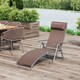 image 2 of Outsunny Sun Lounger Steel Frame Outdoor Folding Chaise Texteline Lounge Chair Recliner with Headrest & 7 Levels Adjustable Backrest, Brown