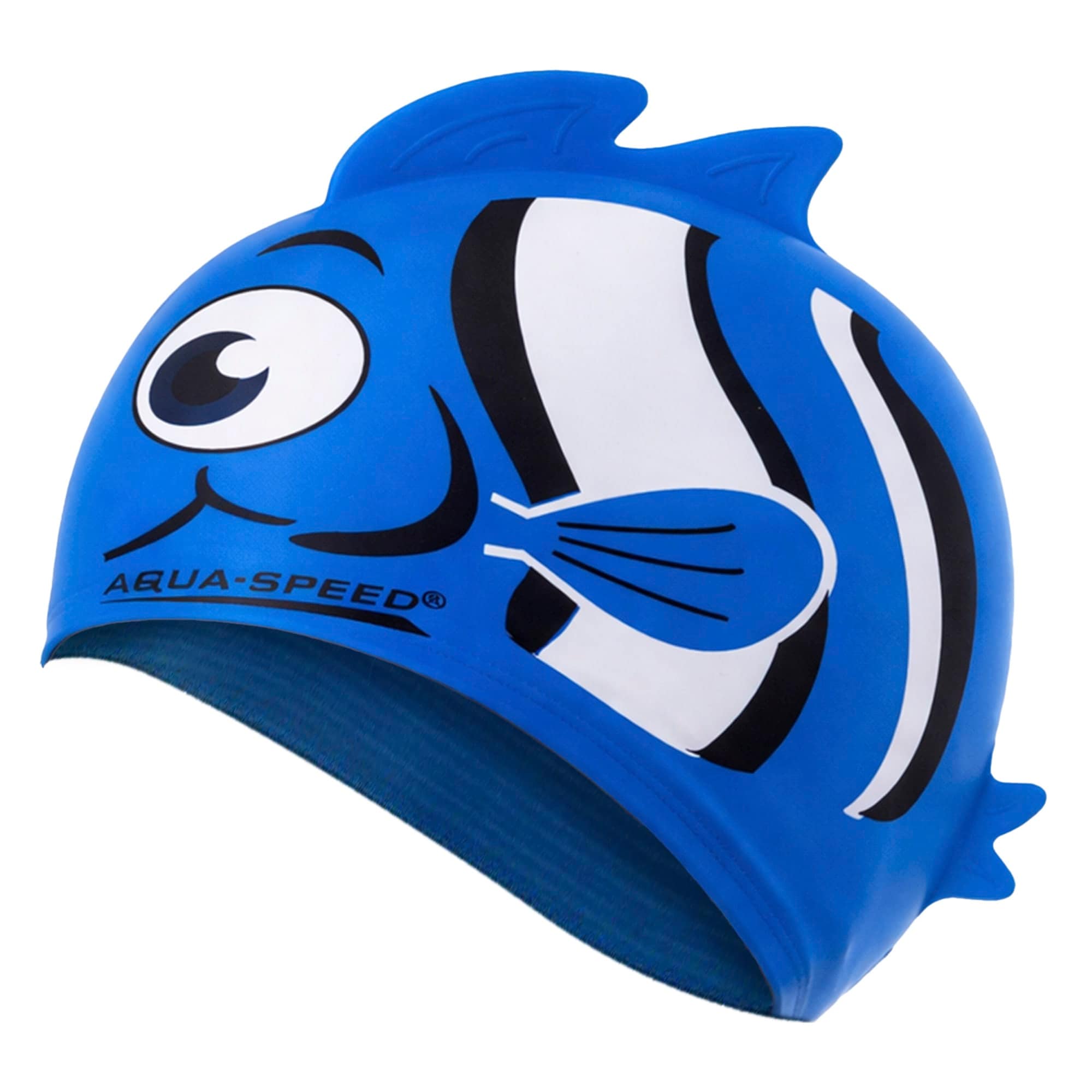 Boys Nemo Patterned Swimming Cap Silicone 3D Print Easy Fit Swim Cap for Kids Blue Blue One Size 1