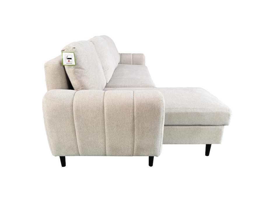 Sienna 3 Seater Right Hand Facing Storage Sofa Bed in Grey, Silver or Beige | Cream | One Size