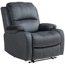 HOMCOM Recliner Armchair for Living Room, Recliner Chair with Cup Holder Black | Multi | Chair