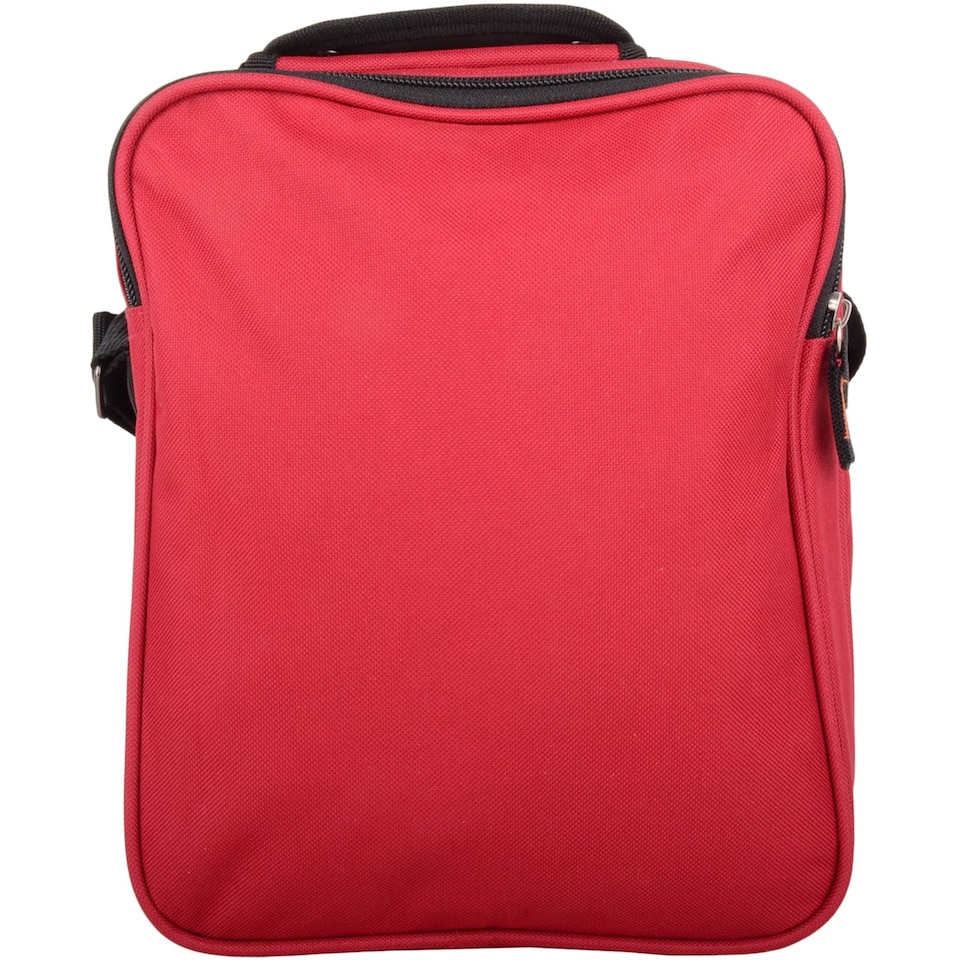image 1 of Lorenz Canvas Style Multi-Functional Shoulder Cross Body Small Messenger Travel Work Utility Bag | Red | Red