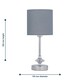 image 7 of First Choice Lighting Set of 2 Chrome Jewelled Table Lamp with Grey Cotton Shades Chrome | Grey