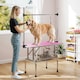image 2 of PawHut Metal Adjustable Dog Grooming Table Rubber Top 2 Safety Slings Mesh