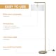 image 5 of HOMCOM Floor Lamp with Linen Lampshade Round Base for Living Room Bedroom