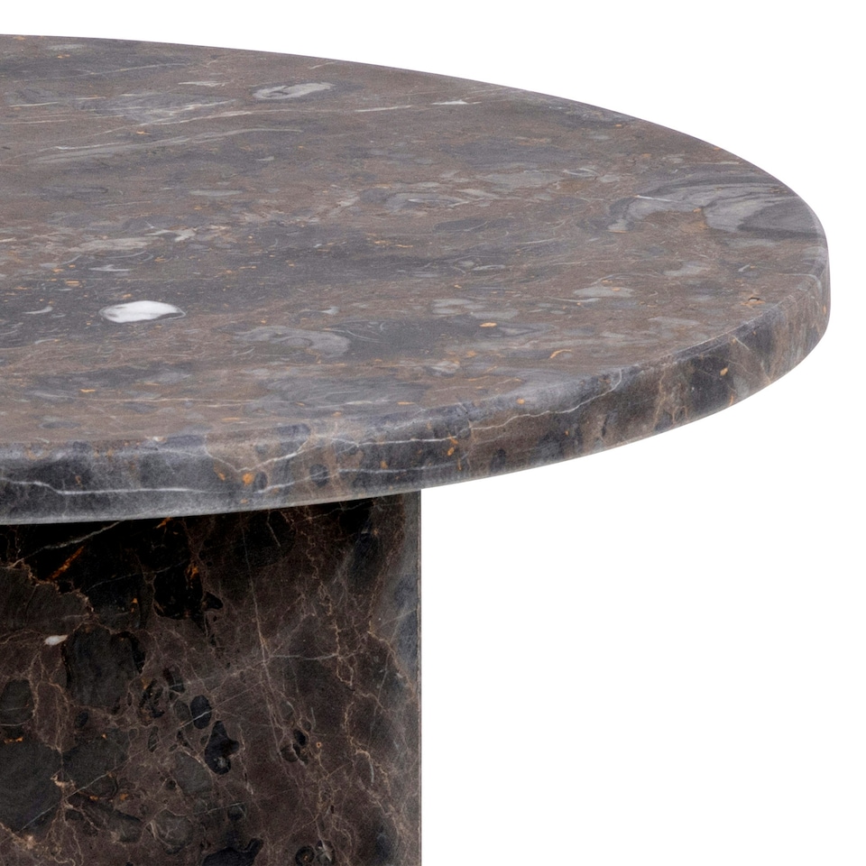image 1 of Naxos Round Side Table In Marron Marble