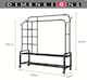 image 3 of Black Heavy Duty Double Clothes Rail with Wheels – Garment Hanging Rack & Storage Shelf