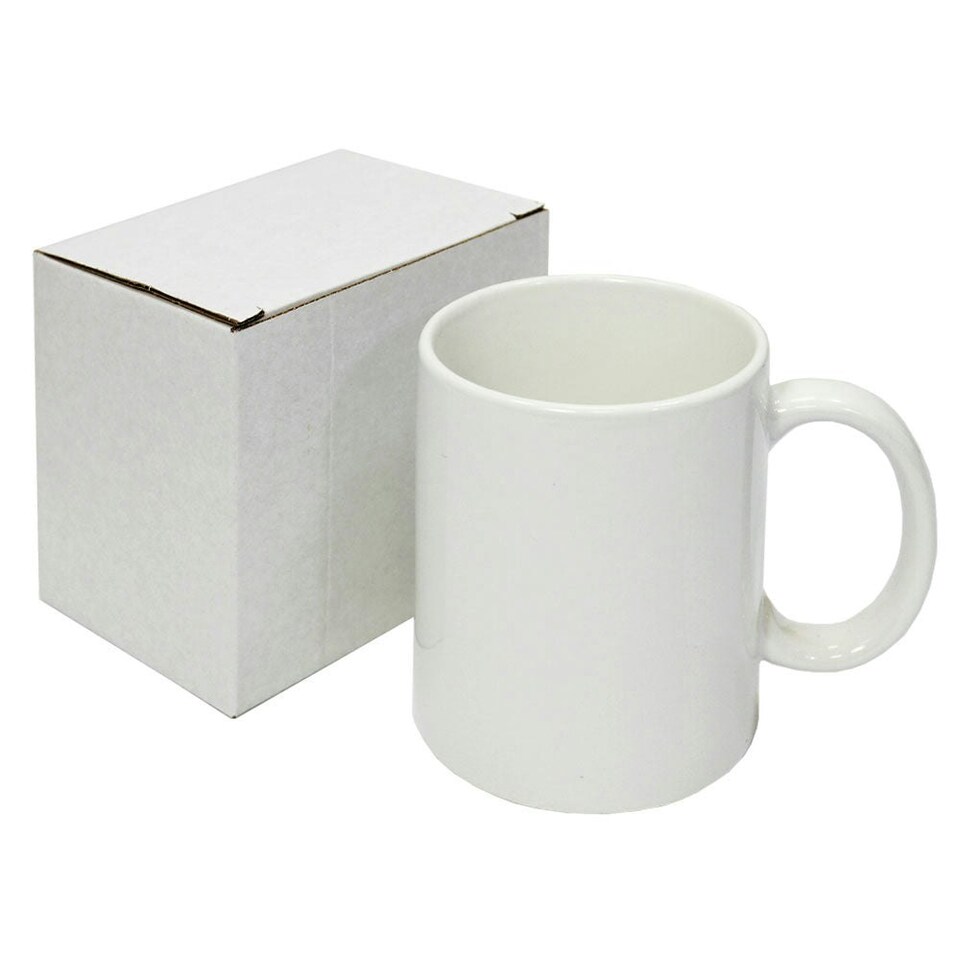image 1 of 36 White Sublimation Mugs With Boxes & Heat Tape Roll White