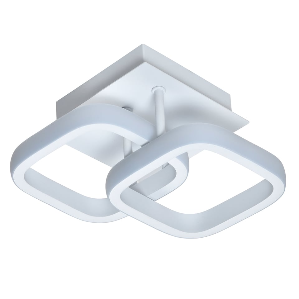 image 1 of Contemporary Compact Double Head 40w LED Ceiling Light Fitting in Matt White | White