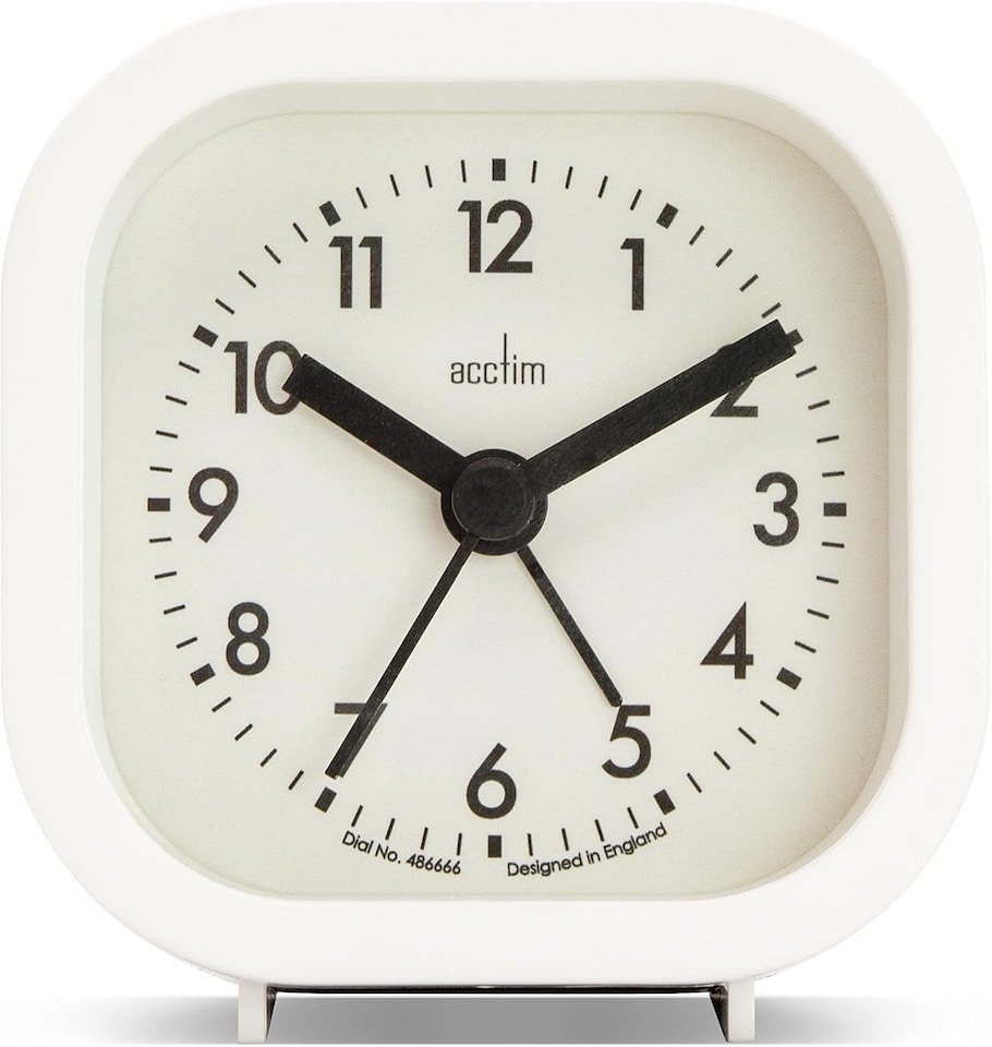 image 1 of Acctim Robyn Mini Bedside Alarm Clock | White | White