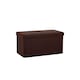 image 1 of Large Faux Leather Foldaway Storage Ottoman Brown