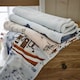 image 3 of Coastal Fishing Village Soft Coral Fleece Printed Throw