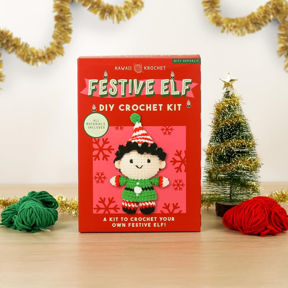 image 1 of Gift Republic Festive Elf DIY Crochet Kit
