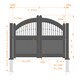 image 2 of Double Swing Gate 4250x2000mm Wood - Vertical Solid Infill, Bell-Curved Top | Brown | 1