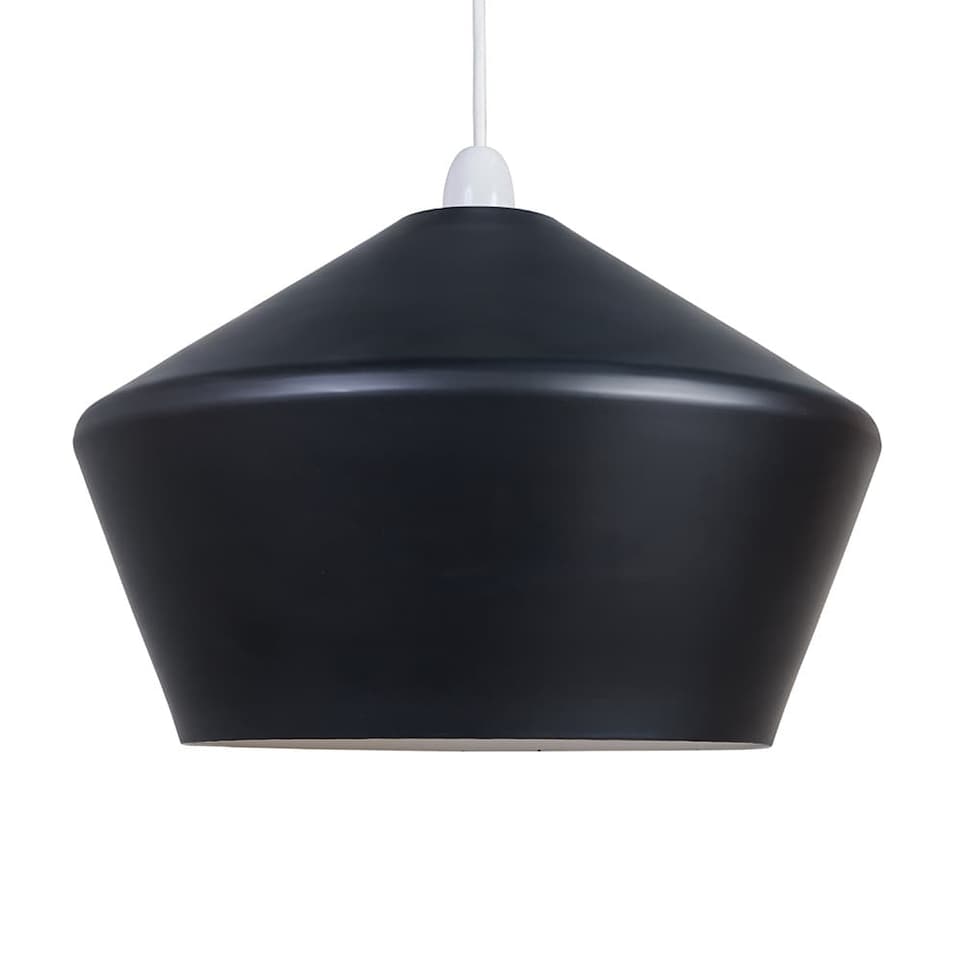 image 1 of ValueLights Otis Angled Metal Matte Black Ceiling Shade & Bulb