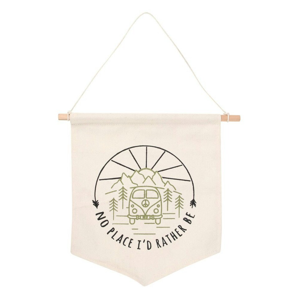 image 1 of Something Different Happy Camper Pennant - Beige - One Size