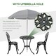 image 5 of Outsunny 3 Piece Bistro Set, Aluminium Garden Furniture with Umbrella Hole
