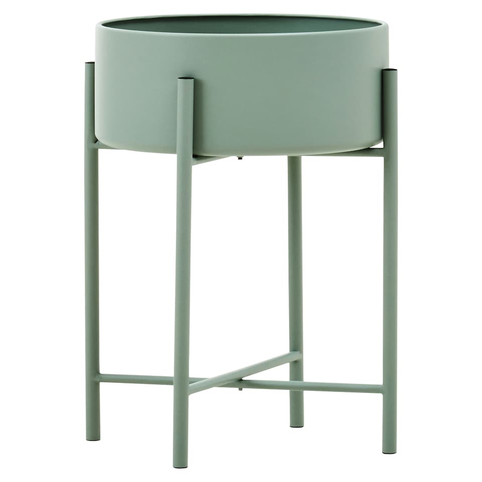 image 1 of Interiors by Premier Sturdy Large Green Floor Standing Planter, Contemporary Outdoor Pot For Flowers, Durable Floor Planter Green