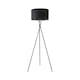 image 2 of ValueLights Camden Tripod Gloss Black Floor Lamp with Large Black Drum Shade