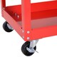image 9 of DURHAND 3-Tier Tool Trolley Cart Storage Shelf Roller Cabinet DIY Box Garage Workshop with Drawer Red