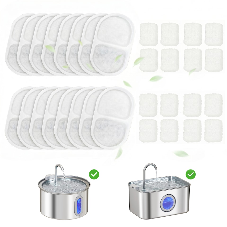 image 1 of PawHut 16 Pack Cat Water Fountain Filters for Automatic Pet Fountain