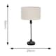 image 3 of ValueLights Maggie Black Candlestick Table Lamp White Shade & Bulb | White