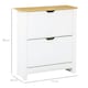 image 3 of HOMCOM 12-Shoe Storage Cabinet 4 Shelves 2 Drawers Tabletop 4 Legs Modern White