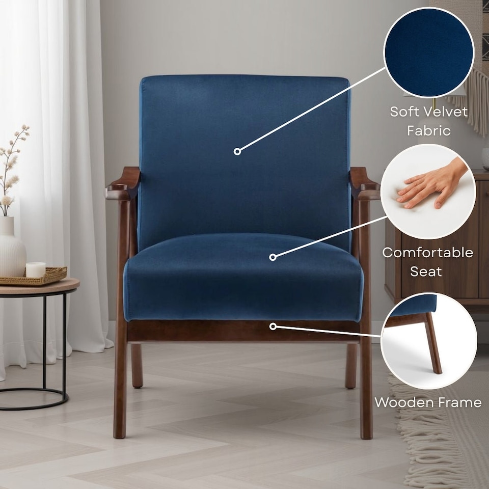 image 1 of Velvet Gold Selma Accent Chair
