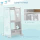 image 3 of AIYAPLAY 2-in-1 Toddler Step Stool with Safety Rail for Kitchen, White 