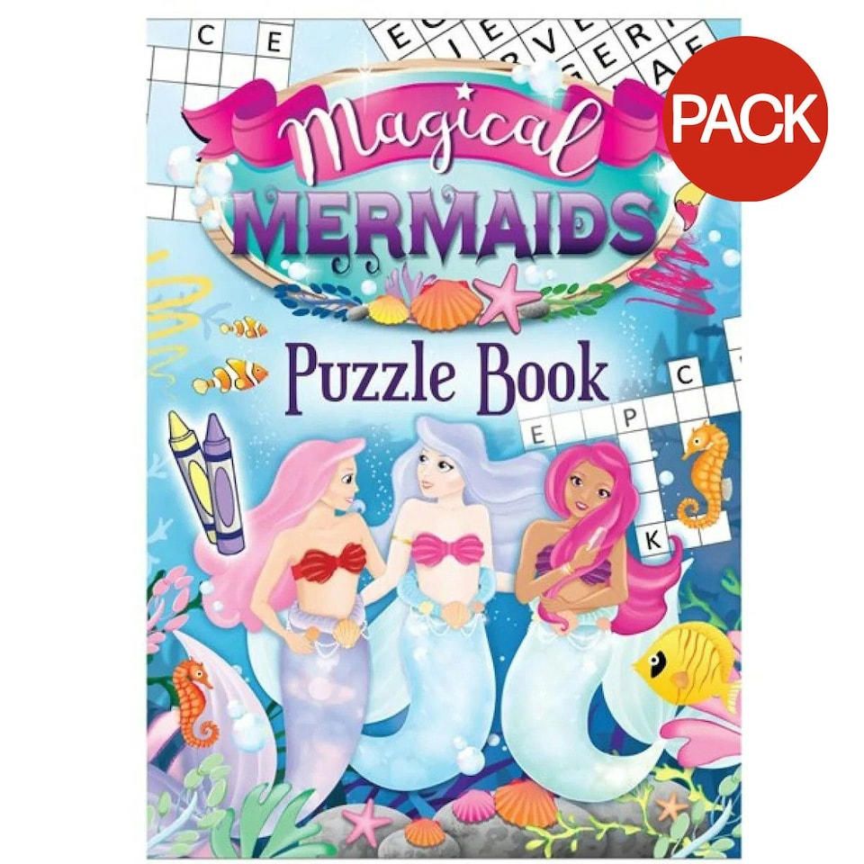 Henbrandt Magical Mermaid Puzzle Book (Pack of 48) - Multicoloured - One Size
