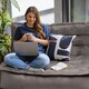 image 2 of icon Kota Velvet XL Bean Bag Sofa Grey Bean Bag Chair Grey | Grey