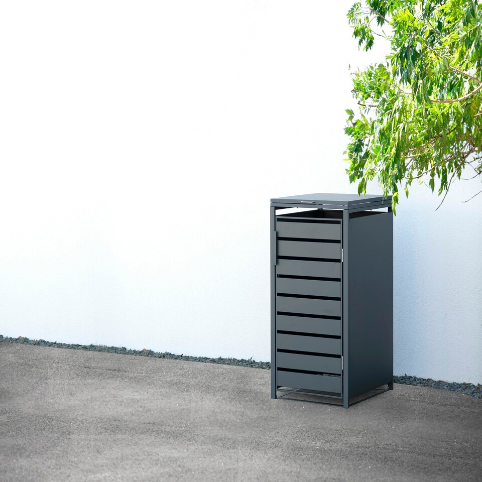 image 1 of Trimetals Single 240L Wheelie Bin Store Anthracite Grey Grey