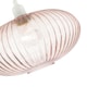 image 3 of Modern Designer Soft Pink Line Ribbed Glass Oval Pendant Lamp Shade | Pink