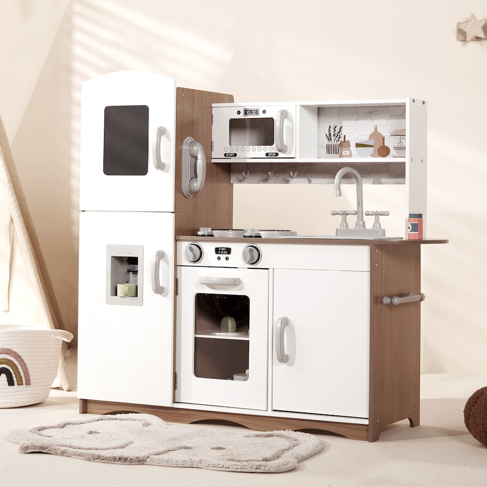 image 1 of Kidoz Signature Wooden Play Kitchen for kids - Role Play Kitchen - White