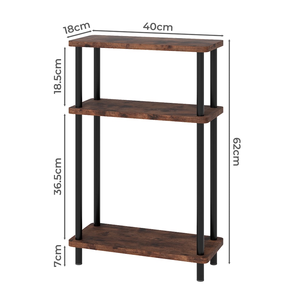 image 1 of Levede Slim Side Table 3 Tier Narrow Sofa End Table Bedside Storage Stand