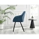 image 4 of Furniturebox 2x Falun Blue Fabric Black Leg Dining Chairs