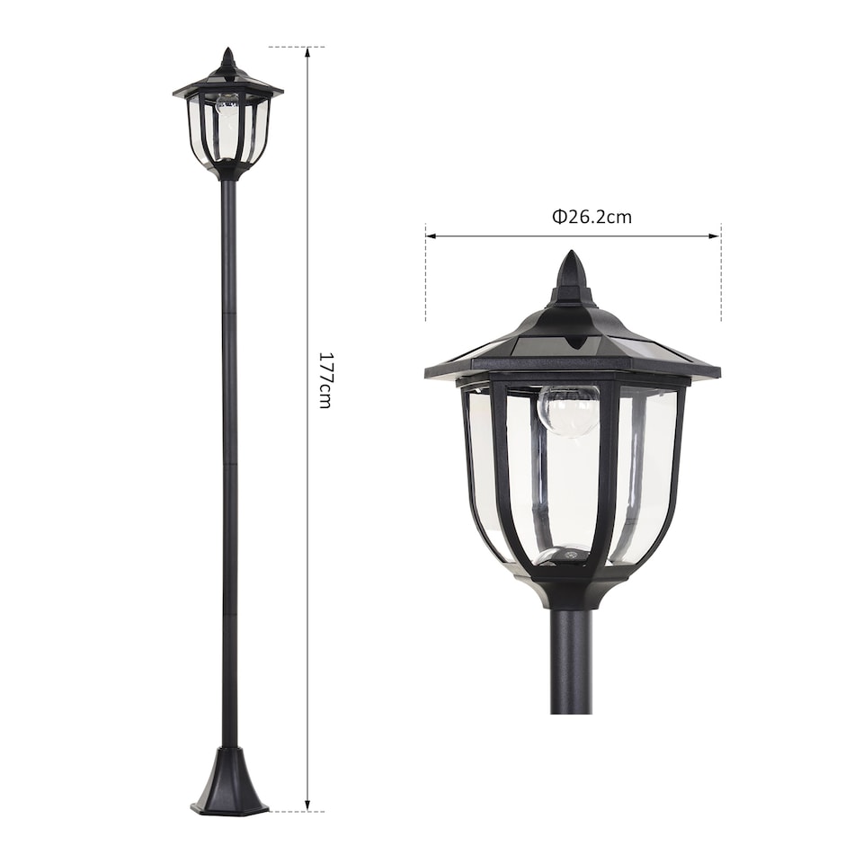 image 1 of Outsunny Solar Torch Lights Outdoor Garden with 6 LED Auto On/Off 6-8 Hours