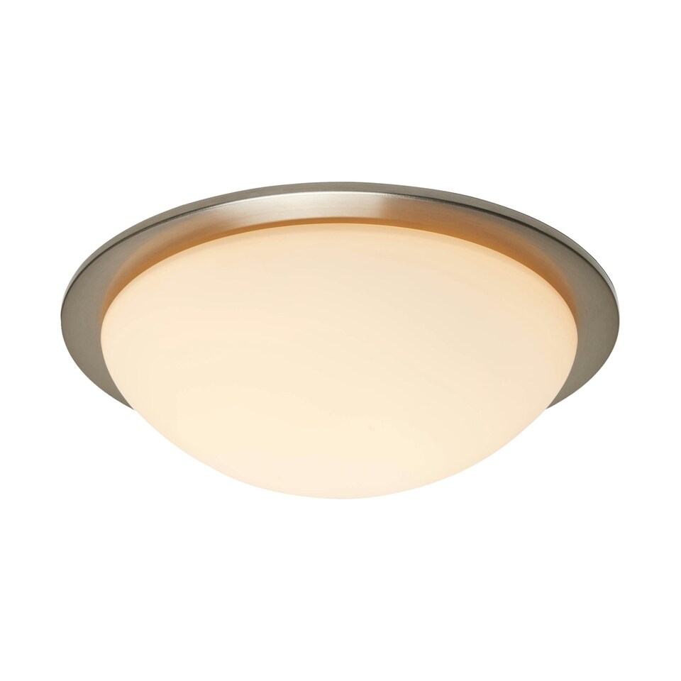 image 1 of BHS Jules Flush Bathroom Ceiling Light | Silver | Satin Nickel | 1