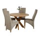 image 1 of Oregon Round Oak Dining Table and 4 Lola Fabric Chairs | Grey | Grey | 1