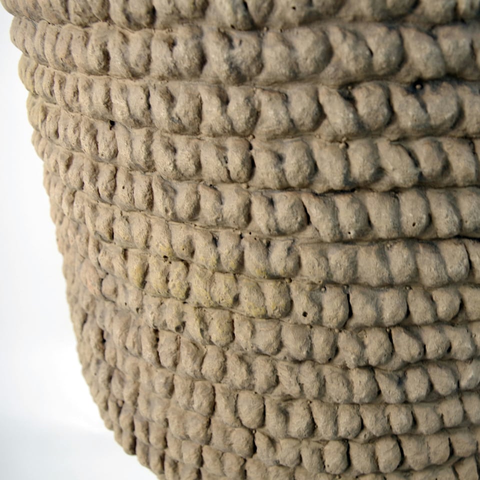 image 1 of Seagrass Style Composite Planter with Stand Brown
