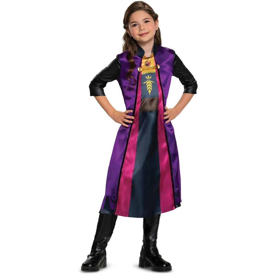 image 1 of Frozen II Girls Travelling Basic Anna Plus Costume Dress - Multicoloured - 5-6 Years