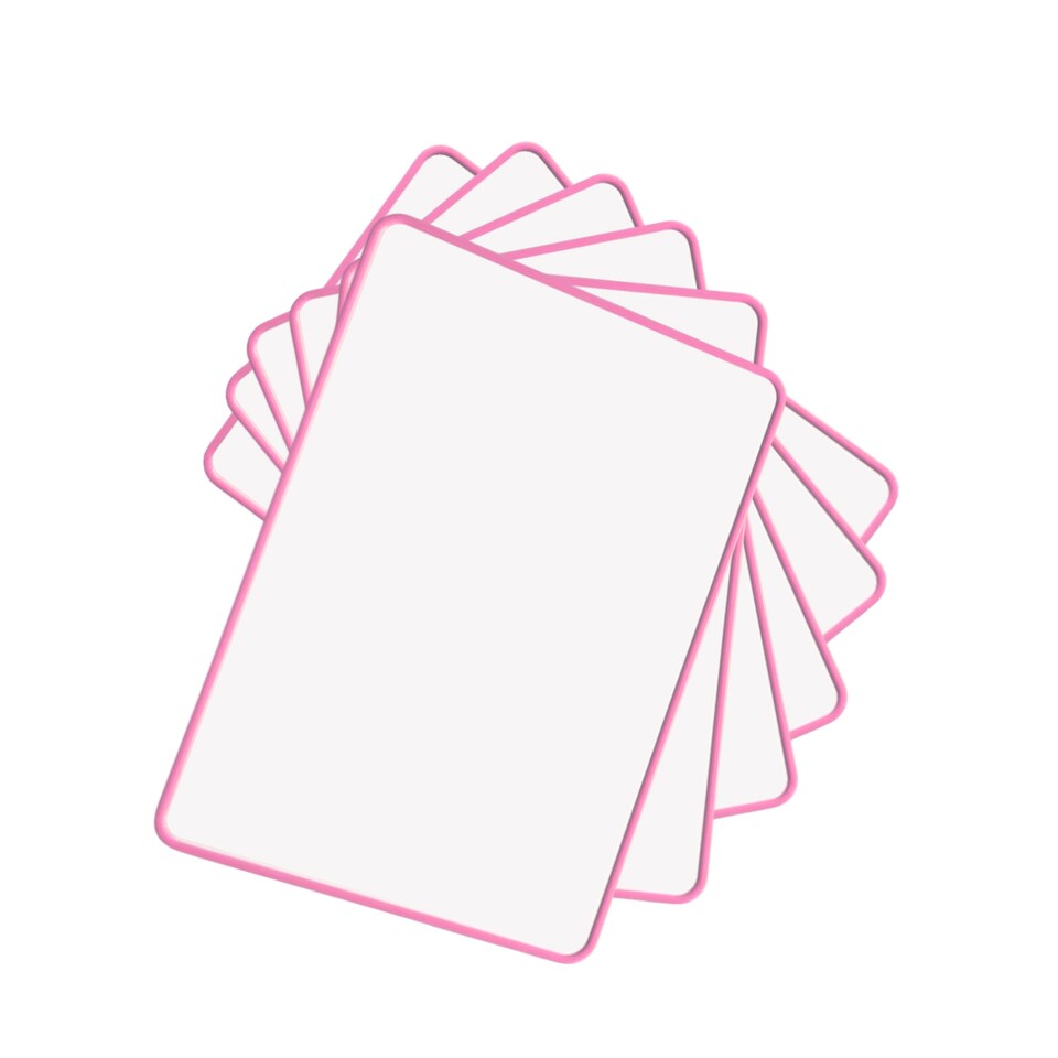 image 1 of Pack of 6 A4 Double Sided Magnetic Erasable MDF Plain Whiteboards With Pink Border | Pink | Pink