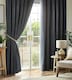 image 1 of Chenille Blackout Pencil Pleat Taped Top Curtains - 117cm x 229cm - Charcoal