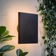 image 3 of ValueLights Chad Black Backlit Square IP65 LED Outdoor Wall Light | Black