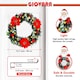 image 2 of Christmas Wreath, Artificial Door Wreath with LED Lights, Xmas Wreath