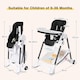 image 2 of COSTWAY Folding Baby High Chair Convertible Infant Portable Dining Highchair-Black