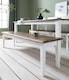 image 4 of Hallway Bench Kitchen Dining Entryway in White and Dark Pine Canterbury 157cm | White | L
