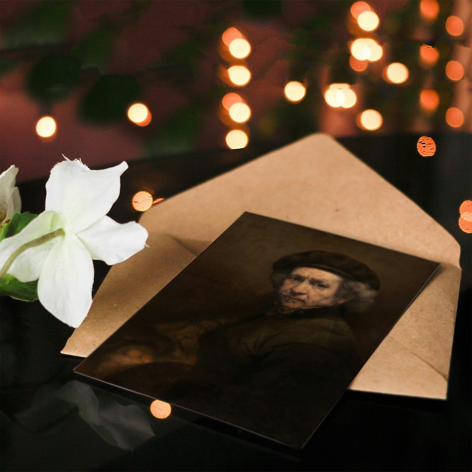 image 1 of Rembrandt van Rijn Art Card Self Portrait Oil Painting