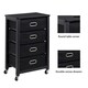 image 4 of COSTWAY Dresser Chest of Drawers with 4 Drawers w/ Wheels Black