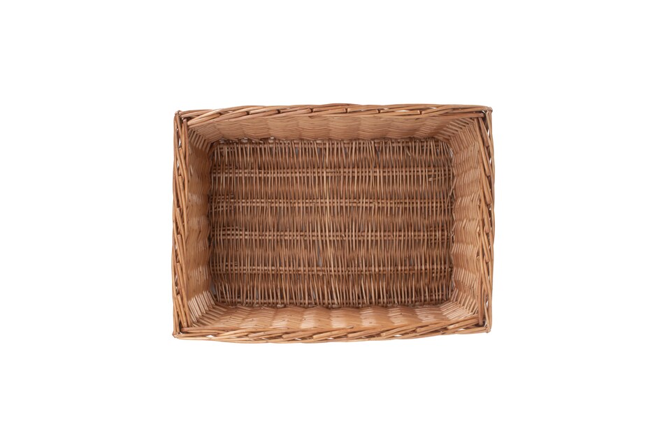 image 1 of Wicker Double Steamed Open Storage Basket Large | Brown | Brown
